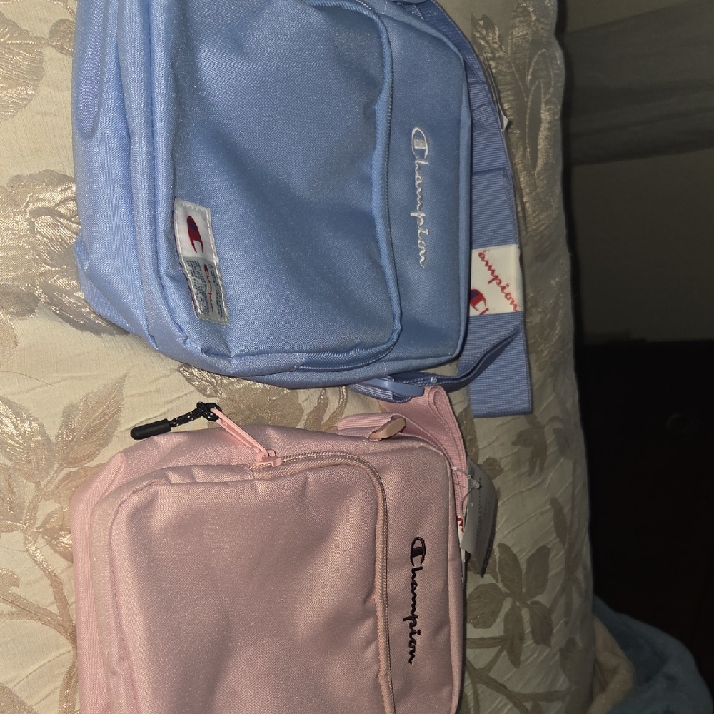 Champion Light Blue and Pink Backpack Set
